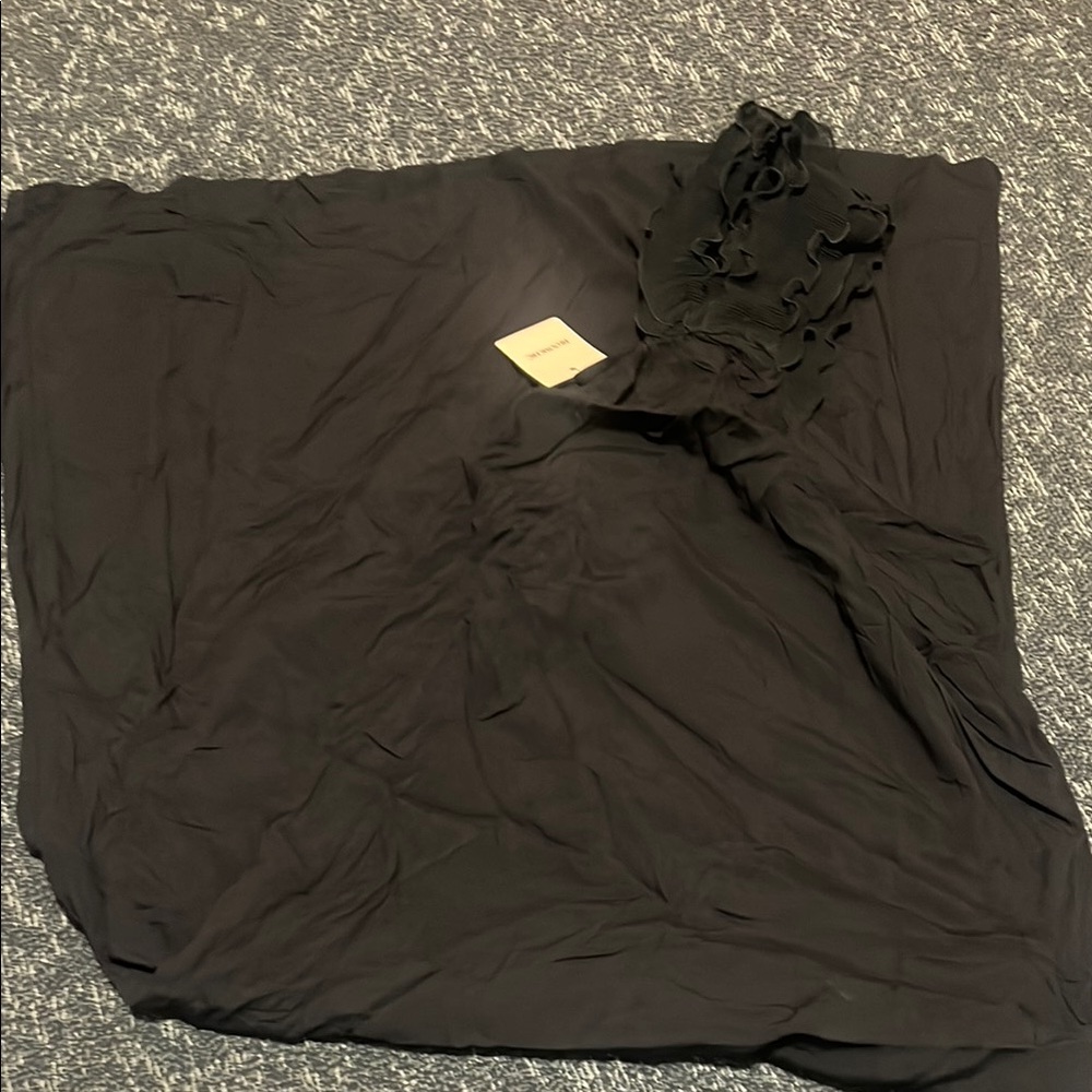 Bloomchic Elegant Black Ruffled tank romper US size 26 (needs steamed)